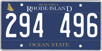 RI license plate 294496