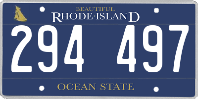 RI license plate 294497