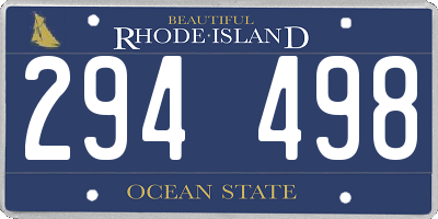 RI license plate 294498