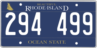 RI license plate 294499