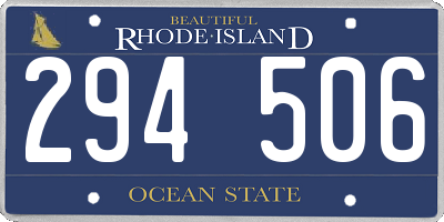 RI license plate 294506