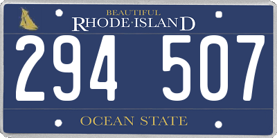 RI license plate 294507