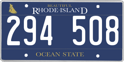 RI license plate 294508