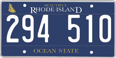 RI license plate 294510