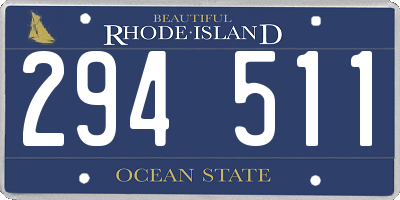 RI license plate 294511