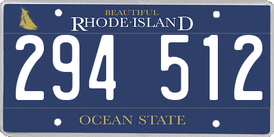 RI license plate 294512