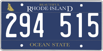RI license plate 294515
