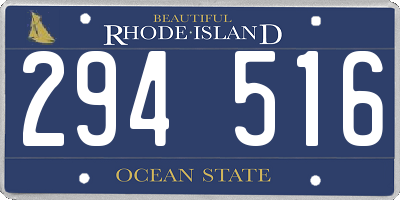 RI license plate 294516