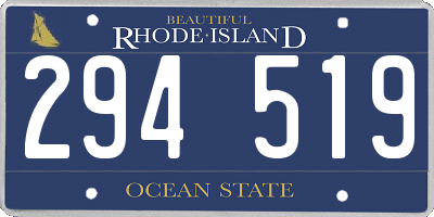 RI license plate 294519