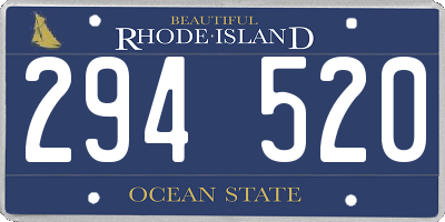 RI license plate 294520