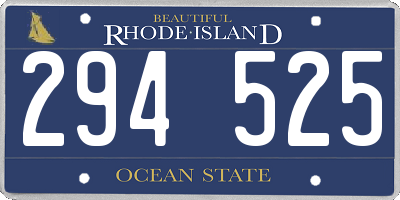 RI license plate 294525