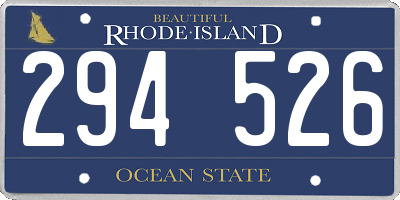 RI license plate 294526