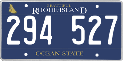 RI license plate 294527