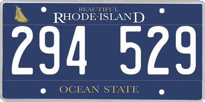 RI license plate 294529