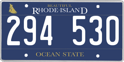 RI license plate 294530