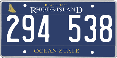 RI license plate 294538
