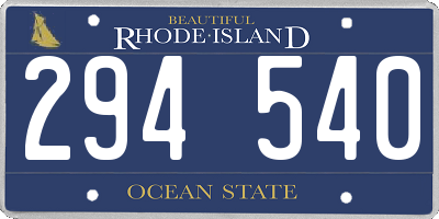 RI license plate 294540