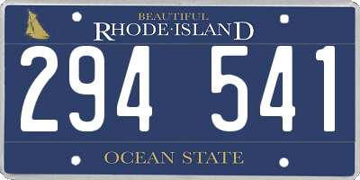 RI license plate 294541