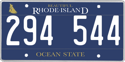 RI license plate 294544