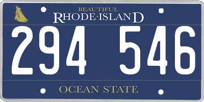 RI license plate 294546