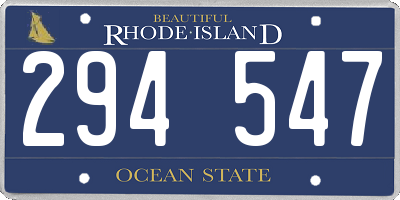 RI license plate 294547