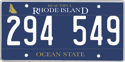 RI license plate 294549
