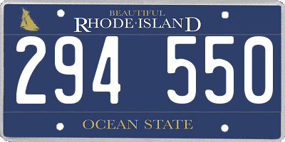 RI license plate 294550
