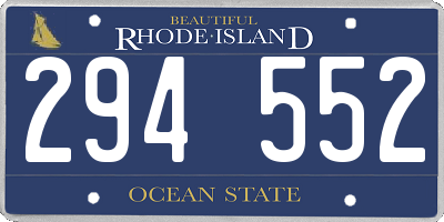 RI license plate 294552