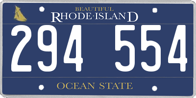 RI license plate 294554