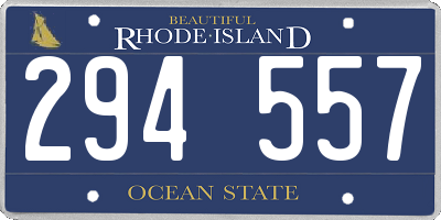 RI license plate 294557