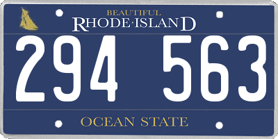 RI license plate 294563