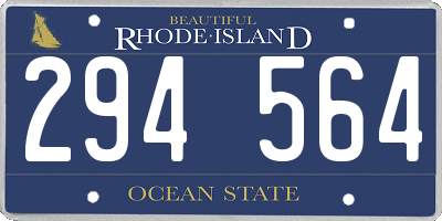 RI license plate 294564
