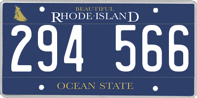 RI license plate 294566