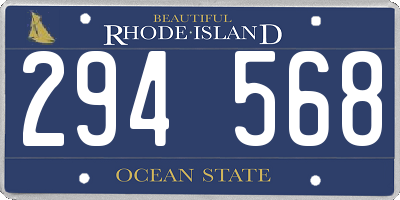 RI license plate 294568
