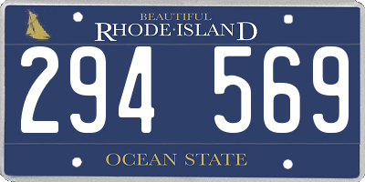 RI license plate 294569
