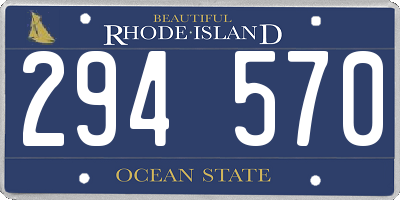 RI license plate 294570