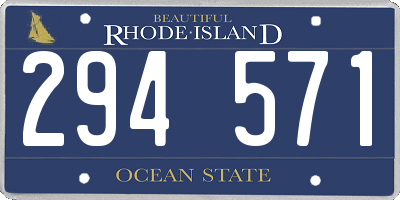 RI license plate 294571