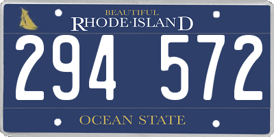 RI license plate 294572