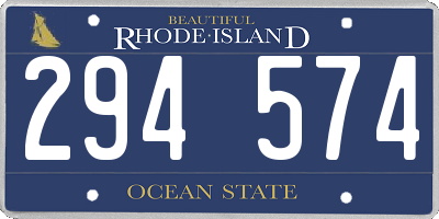 RI license plate 294574