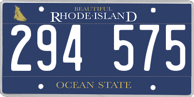 RI license plate 294575