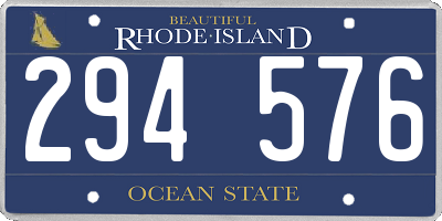 RI license plate 294576