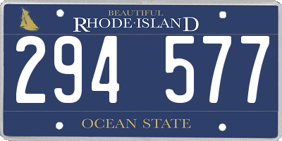 RI license plate 294577