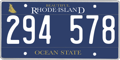 RI license plate 294578