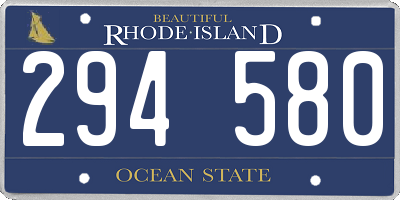 RI license plate 294580