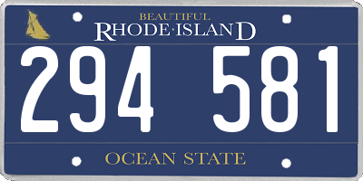 RI license plate 294581