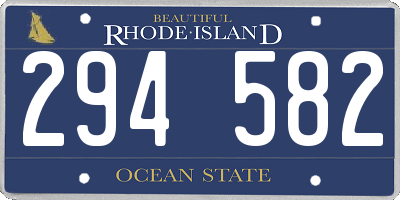 RI license plate 294582