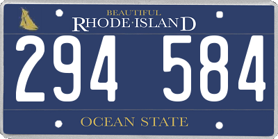 RI license plate 294584