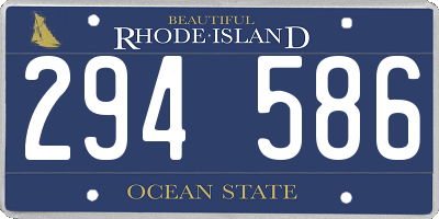 RI license plate 294586
