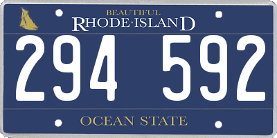 RI license plate 294592