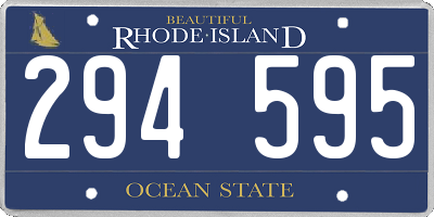 RI license plate 294595